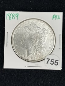 1889 AU Morgan Silver Dollar Coin