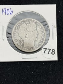 1906 Barber Half Dollar Silver Coin