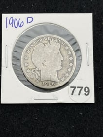 1906 D Barber Half Dollar Silver Coin