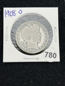 1908 O Barber Half Dollar Silver Coin