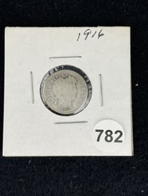 1916 Barber Dime Coin