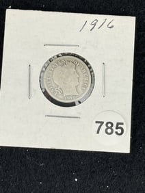 1916 Barber Dime Coin