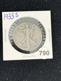 1933 S Walking Liberty Half Dollar Silver Coin