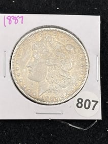 1887 Morgan Silver Dollar Coin