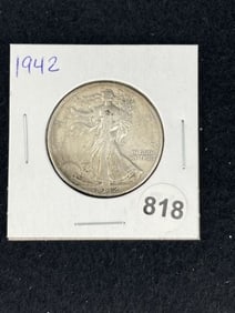 1942 Walking Liberty Half Dollar Silver Coin