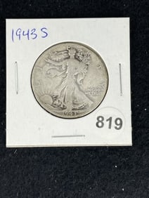 1943 S Walking Liberty Half Dollar Silver Coin
