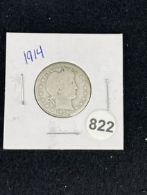 1914 Barber Quarter Coin