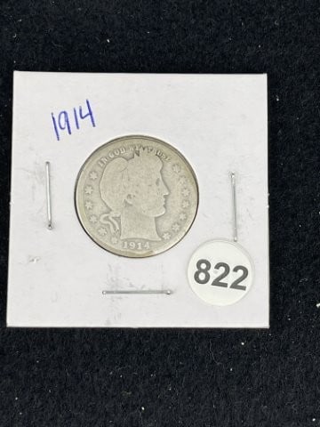 1914 Barber Quarter Coin (1 of 2)