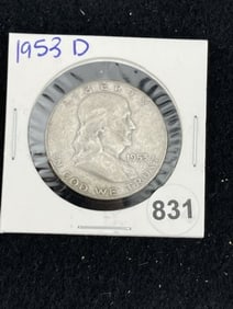 1953 D Franklin Half Dollar Silver Coin