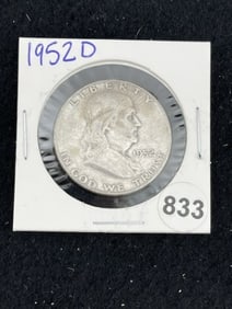 1952 D Franklin Half Dollar Silver Coin