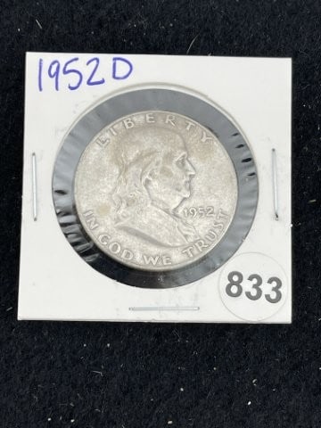 1952 D Franklin Half Dollar Silver Coin (1 of 2)
