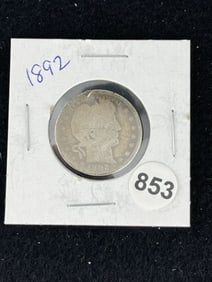1892 Barber Quarter Coin