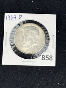 1964 D Kennedy Half Dollar Silver Coin