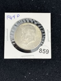 1964 D Kennedy Half Dollar Silver Coin