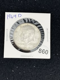 1964 D Kennedy Half Dollar Silver Coin