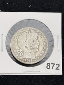 1911 Barber Half Dollar Silver Coin