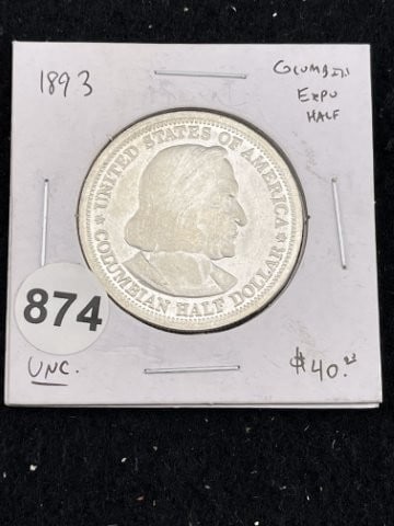 1893 Columbus Expo Half Dollar Silver Coin (1 of 2)