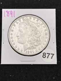 1891 Morgan Silver Dollar Coin