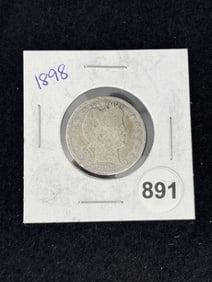 1898 Barber Quarter Coin