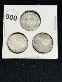 3 Roosevelt Dimes Coins
