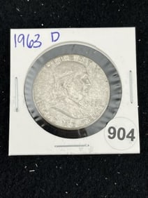 1963 D Franklin Half Dollar Silver Coin