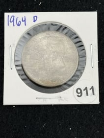 1964 D Kennedy Half Dollar Silver Coin