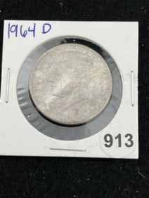 1964 D Kennedy Half Dollar Silver Coin