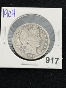 1904 Barber Half Dollar Silver Coin
