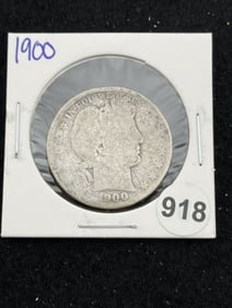 1900 Barber Half Dollar Silver Coin