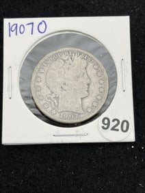 1907 O Barber Half Dollar Silver Coin
