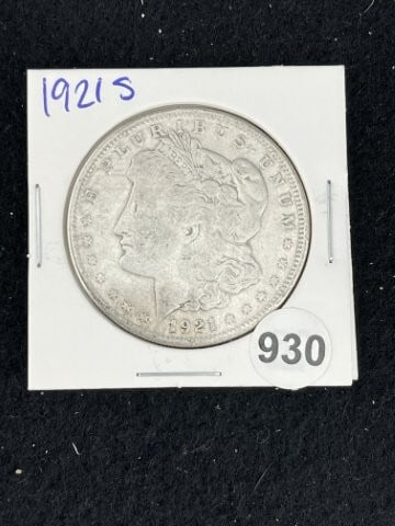 1921 S Morgan Silver Dollar Coin: KEY WORDS: INDIAN ARTIFACT AR+C676:I992TIFACTS ARROWHEAD ARROWHEADS NATIVE AMERICAN MISSISSIPPIAN QUAPAW CADDO POTTERY COINS MORGAN DOLLAR PEACE DOLLAR SILVER COINS. All coins have been Sigma tested f