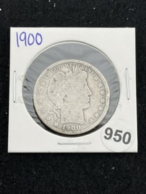 1900 Barber Half Dollar Silver Coin