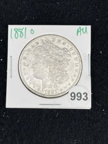 1881 O AU Morgan Silver Dollar Coin