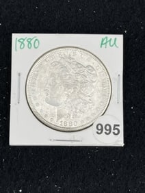 1880 AU Morgan Silver Dollar Coin