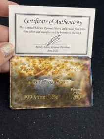 The Silver Card One Troy Ounce .999 Fine Silver with COA