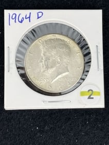 1964 D Kennedy Half Dollar Silver Coin