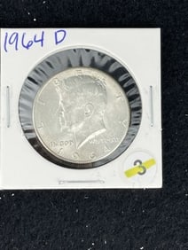 1964 D Kennedy Half Dollar Silver Coin