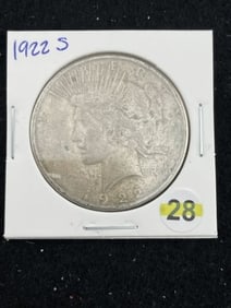 1922 S Peace Silver Dollar Coin