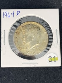 1964 D Kennedy Half Dollar Silver Coin