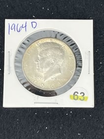 1964 D Kennedy Half Dollar Silver Coin