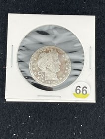 1914 Barber Quarter Coin