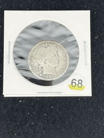1907 Barber Quarter Coin