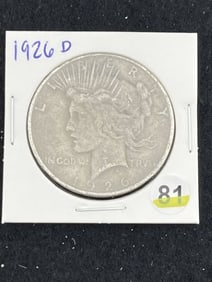 1926 D Peace Silver Dollar Coin