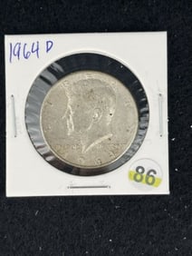 1964 D Kennedy Half Dollar Silver Coin