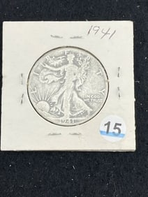 1941 Walking Liberty Half Dollar Silver Coin