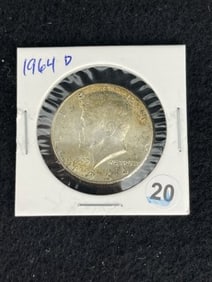 1964 D Kennedy Half Dollar Silver Coin