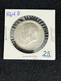 1964 D Kennedy Half Dollar Silver Coin