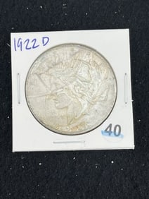 1922 D Peace Silver Dollar Coin