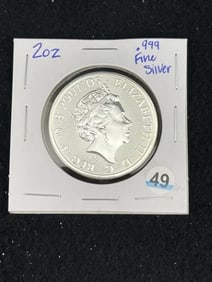 2020 White Line of Mortimer Two Ounce .9999 Fine Silver Coin