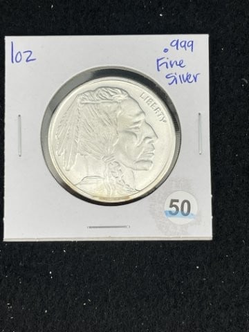 Bufalo One Ounce .9999 Fine Silver Coin (1 of 2)